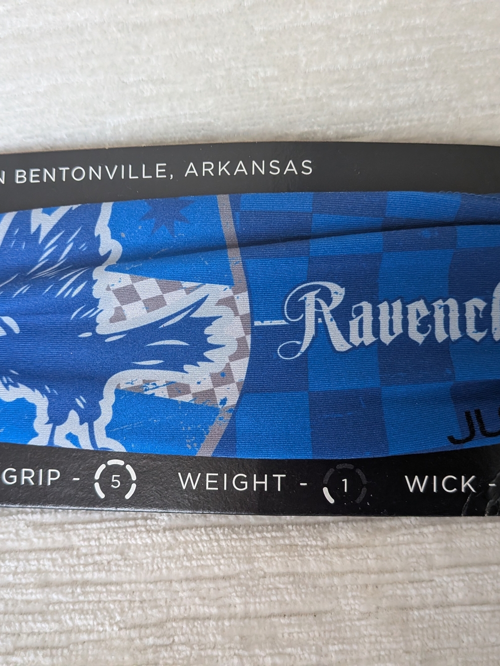 Ravenclaw Checkerboard Blue Stretch Headband by JUNK - Picture 3 of 9